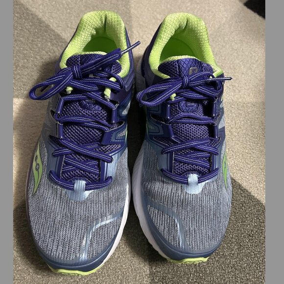 Saucony Guide ISO Purple/Neon Green Running Sneakers Women's Size 8.5 WIDE - Picture 5 of 15